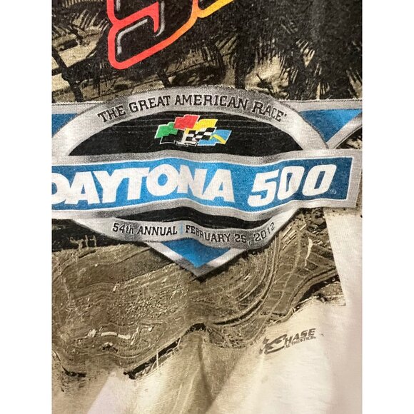 Vintage Chase Authentics 2012 Daytona 500 2XL White NASCAR Graphic T-Shirt 100% - Picture 5 of 5